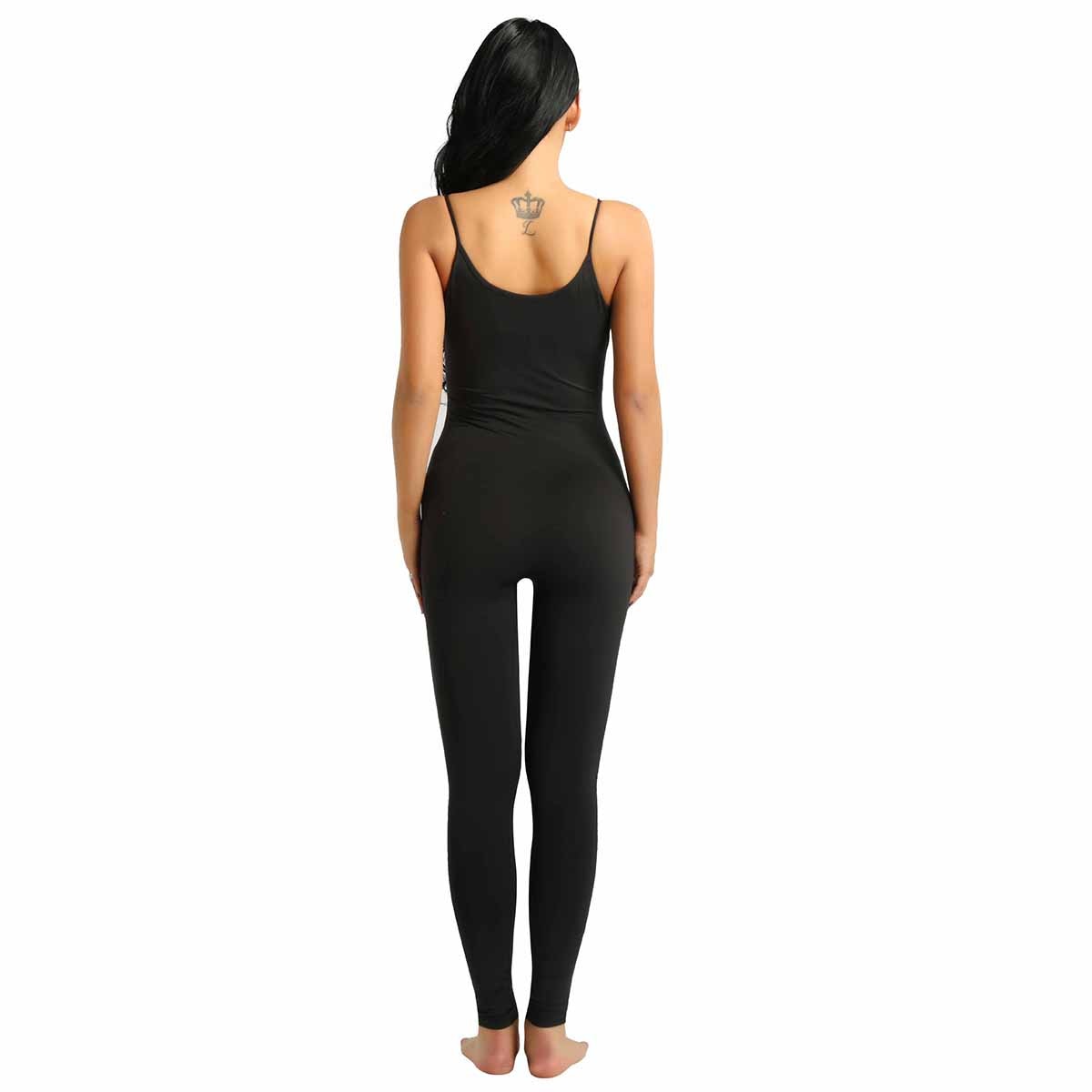 TiaoBug Women Sleeveless Spaghetti Straps Stretchy Ballet Leotard Yoga Unitard Gymnastics Leotard Sports Dance Bodysuit Jumpsuit