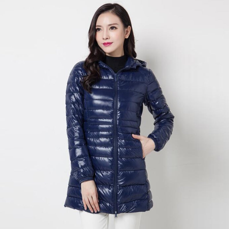 Down Jacket Women Brand New Winter Warm Duck Down Jacket Ultralight Hooded Coats