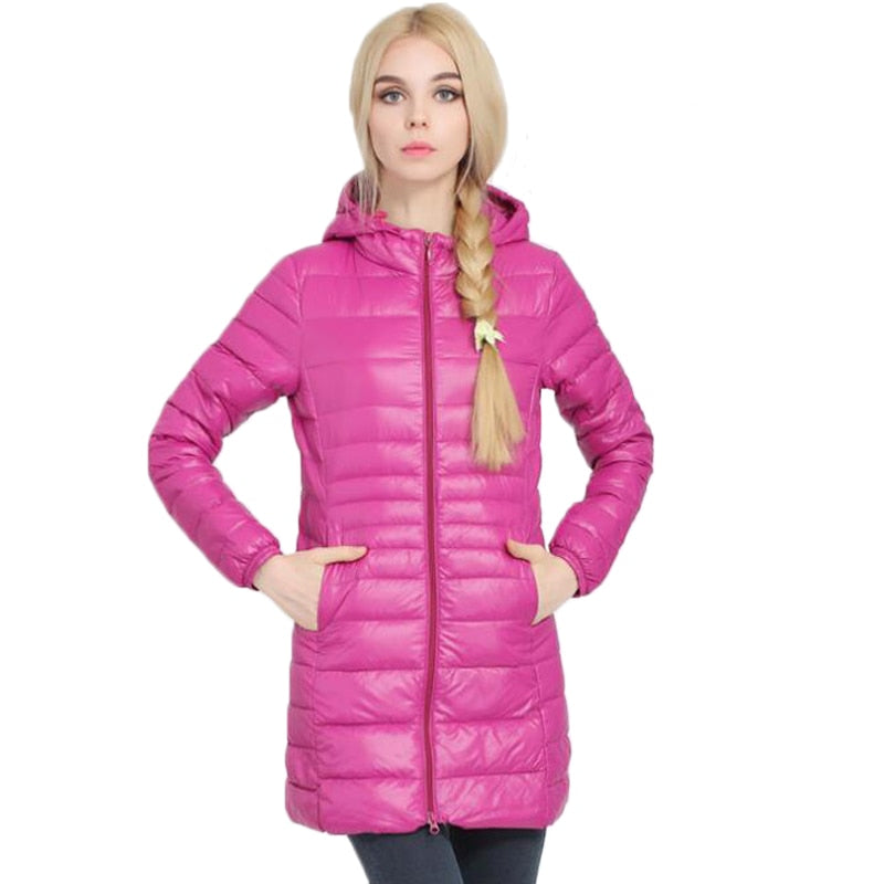 Down Jacket Women Brand New Winter Warm Duck Down Jacket Ultralight Hooded Coats