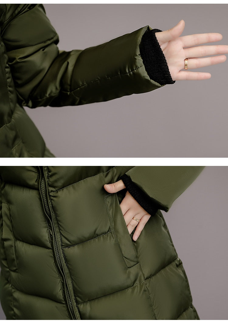 Women's Winter Coats Long Section Warm Down Basic Jacket