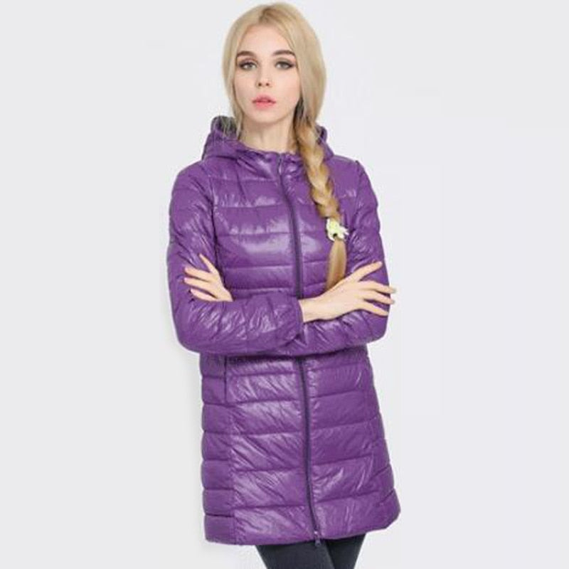 Down Jacket Women Brand New Winter Warm Duck Down Jacket Ultralight Hooded Coats