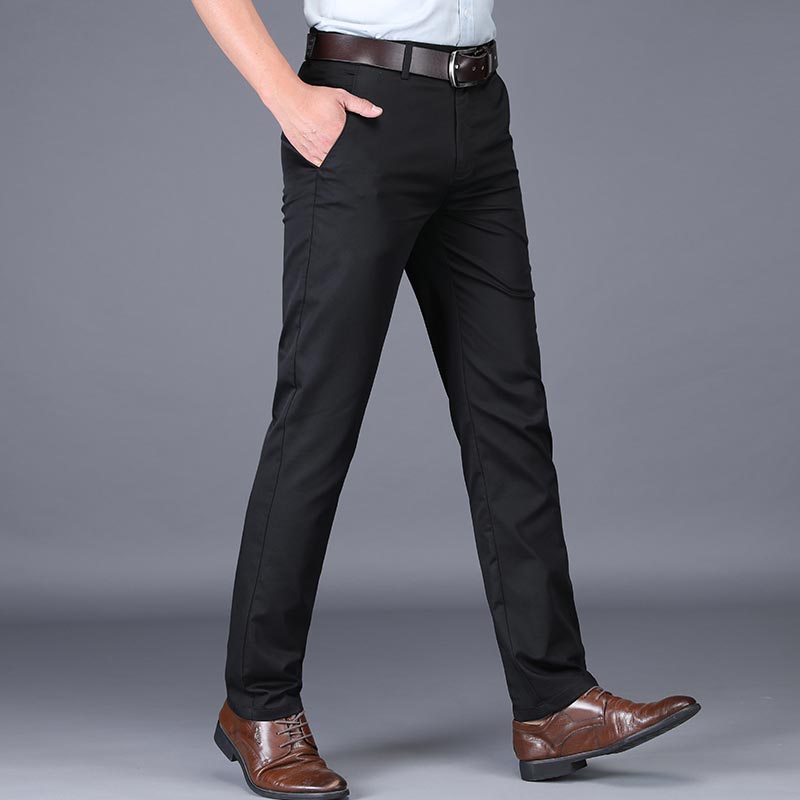 High Quality Cotton  Pants Straight Long Classic Business Casual Trousers for men