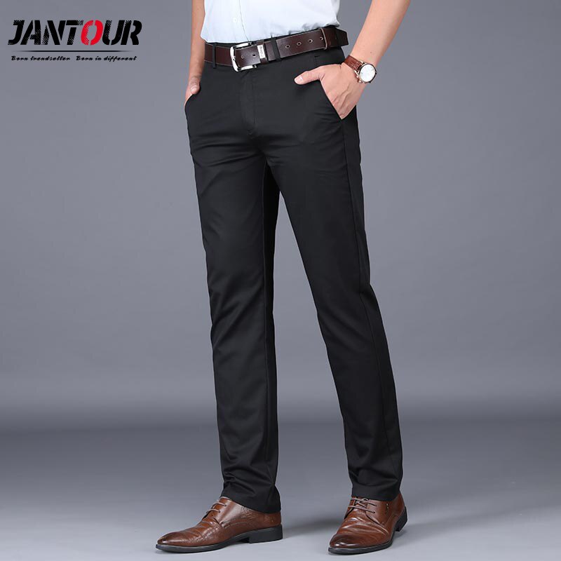 High Quality Cotton  Pants Straight Long Classic Business Casual Trousers for men