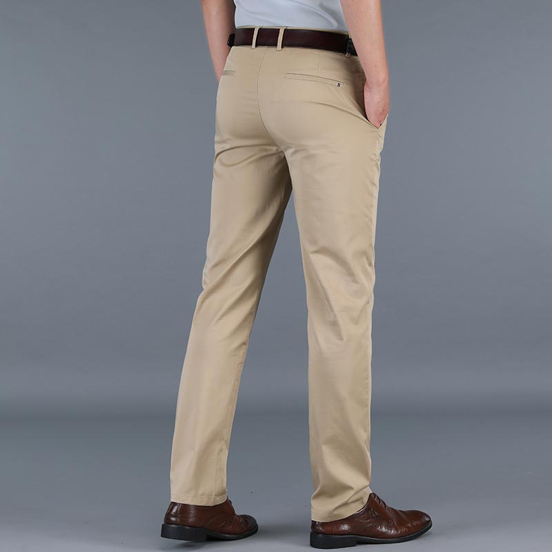 High Quality Cotton  Pants Straight Long Classic Business Casual Trousers for men