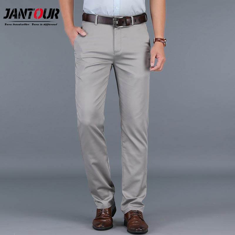 High Quality Cotton  Pants Straight Long Classic Business Casual Trousers for men