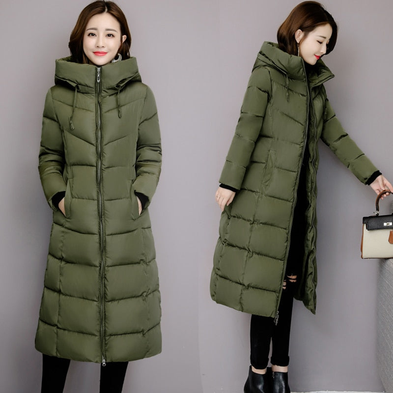 Women's Winter Coats Long Section Warm Down Basic Jacket