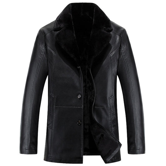 Russian Winter Black leather jackets High-quality Thick Warm Men's Jackets