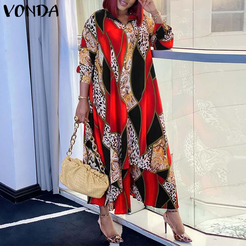 Bohemian Printed Long Sleeve , V Neck  Long Maxi Dress for women