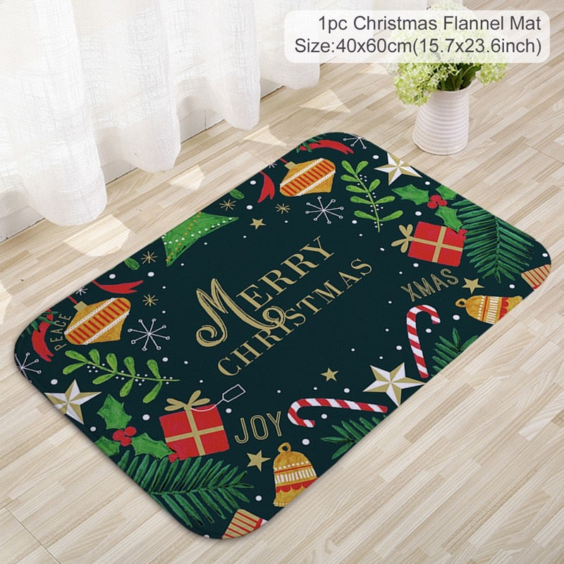 Christmas Door Mat Santa Claus Outdoor Carpet Merry Christmas Decorations