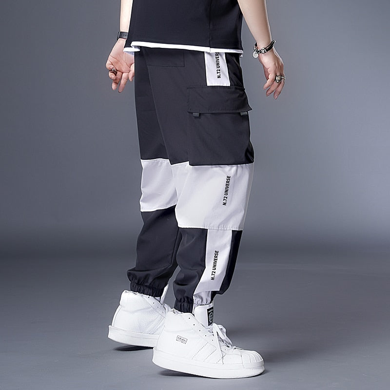 Men's Joggers Pants Casual  Streetwear Hip hop Black Cargo Trousers Sport Techwear