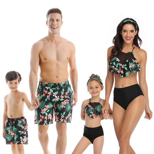 Family Swimsuit  Mom, Father, Son and Daughter Matching Swimwear