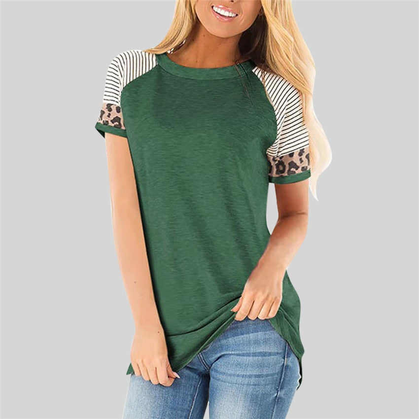 Women T-shirt Summer Raglan sleeve Top Slim Short Sleeve Streetwear for female