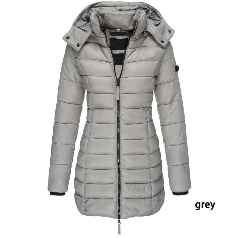 Winter Fashion Hooded Thick Long Warm Elegant Coat for Women