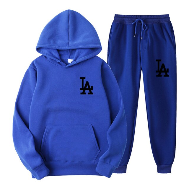 New Tracksuit Men set Print Hooded Sweatshirts set Fleece Hoodies Sportswear Set