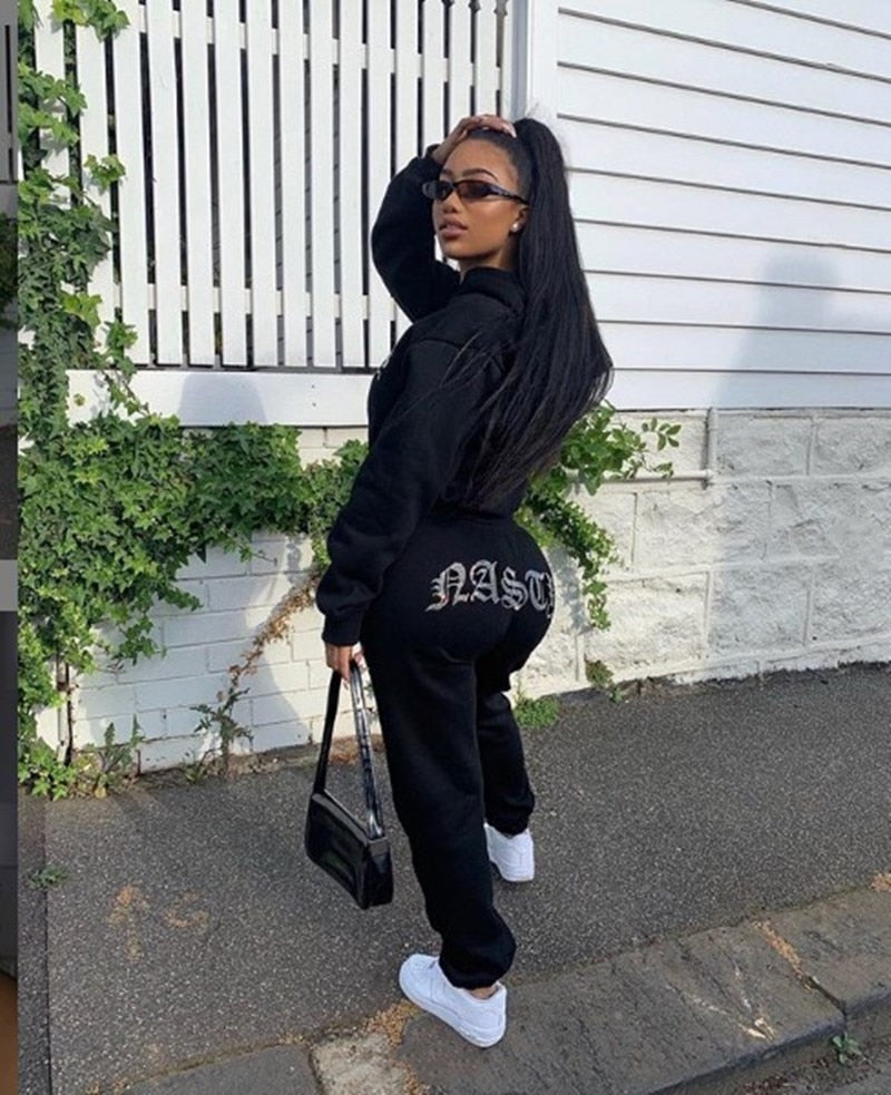 Two Pieces Set Tracksuit Suit Sweatshirt and Joggers Jogging For Women