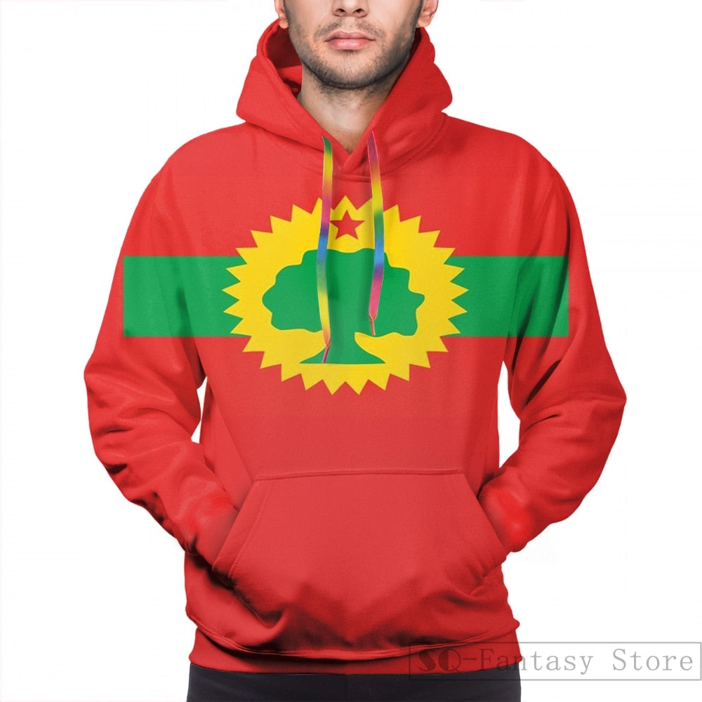 Hoodies Sweatshirt  Oromo Flag printed Casual hoodie Streetwear for men and women