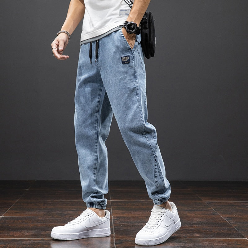 Spring Summer Black Blue Cargo Jeans Men Streetwear Denim Baggy Jogger Pants for Men