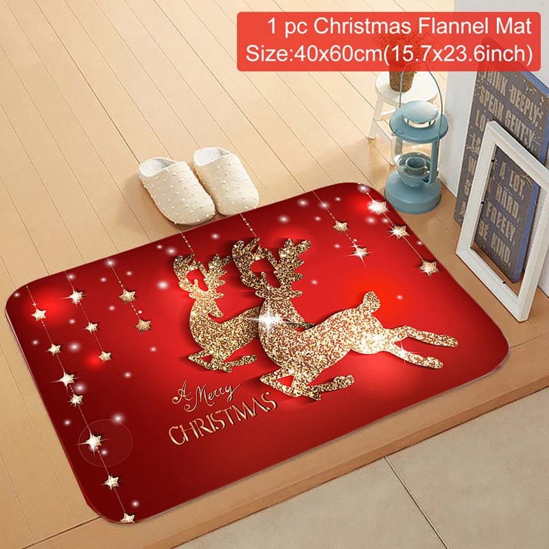 Christmas Door Mat Santa Claus Outdoor Carpet Merry Christmas Decorations