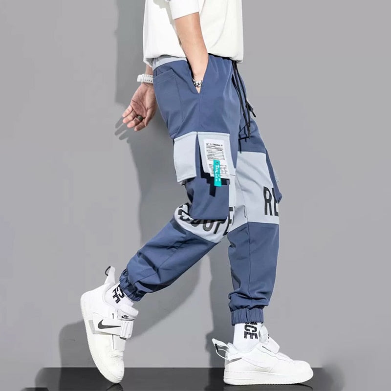 New  Fashion Cargo  Streetwear Joggers  Elastic Waist Pants for Men