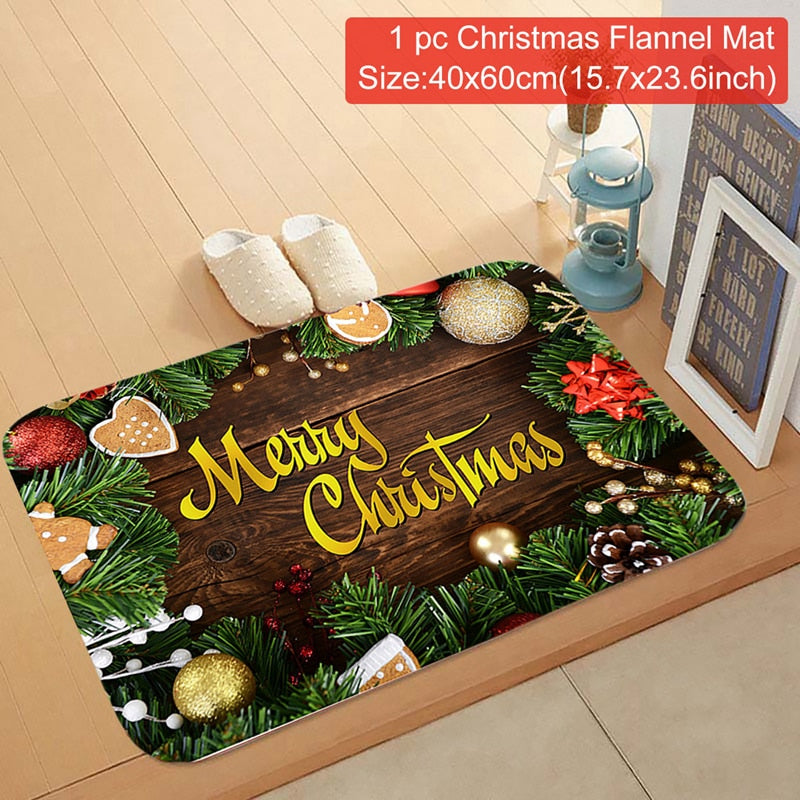 Christmas Doormat Santa Claus Carpet Merry Christmas Decorations For Home