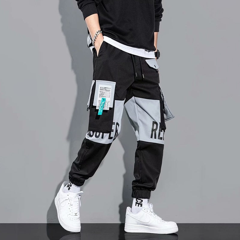 New  Fashion Cargo  Streetwear Joggers  Elastic Waist Pants for Men