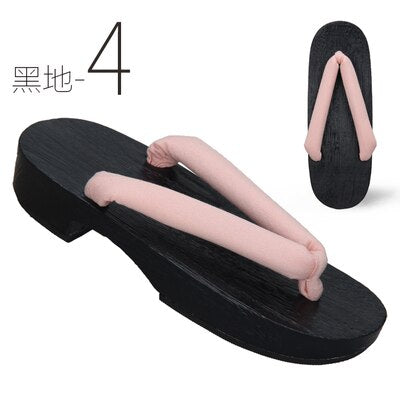 WHOHOLL Women Geta Slippers Kikyo Cos Shoes Indoor Slippers Japanese Wood Clogs Summer Flip Flops For Women Slides