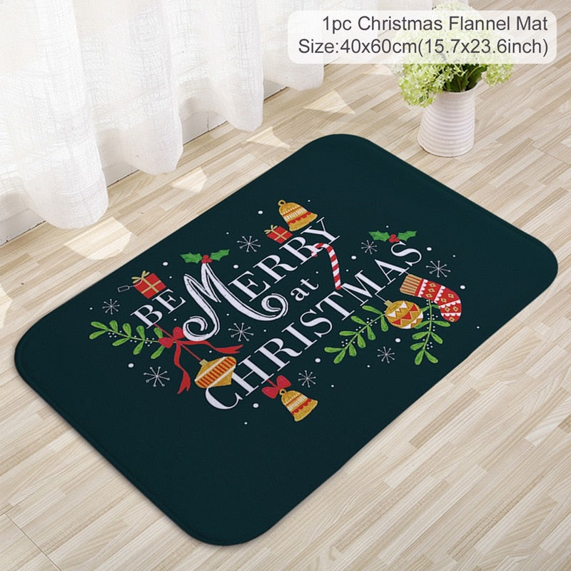 Christmas Door Mat Santa Claus Outdoor Carpet Merry Christmas Decorations