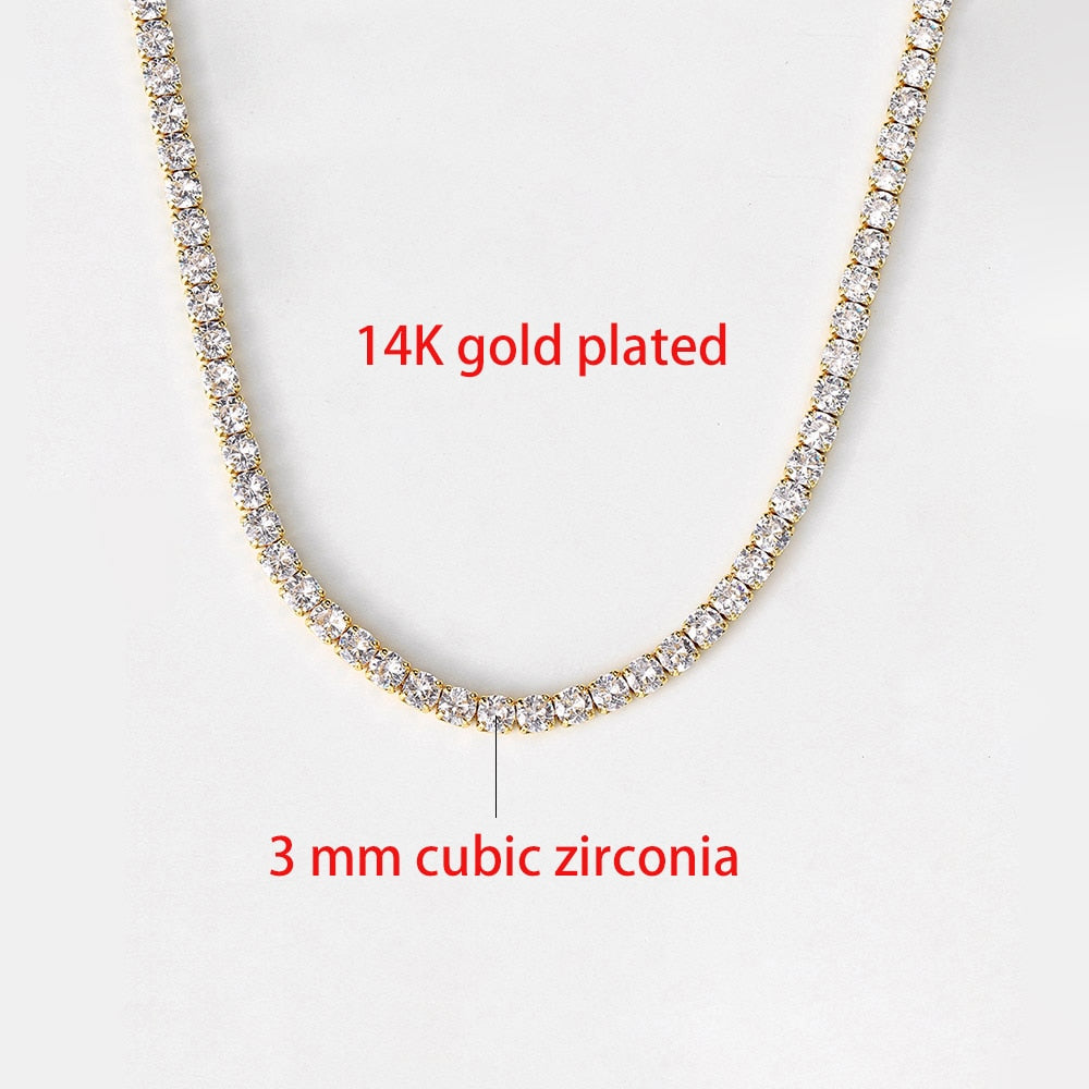 Chain Necklace For Women Luxury  Cubic Zircon Short Iced Out Hip Pop Neck  Jewelry