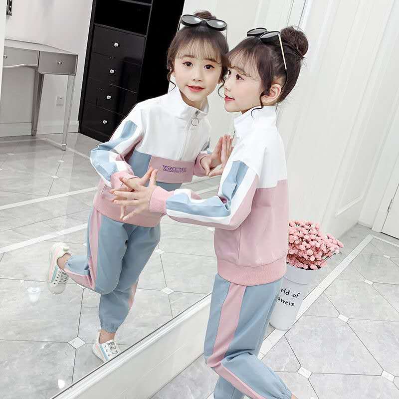 Two pieces Sports Kids Coat & Pants  Children Clothing Outfit  for Girls