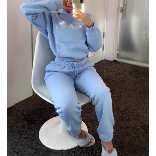 Two Pieces Set Tracksuit Suit Sweatshirt and Joggers Jogging For Women