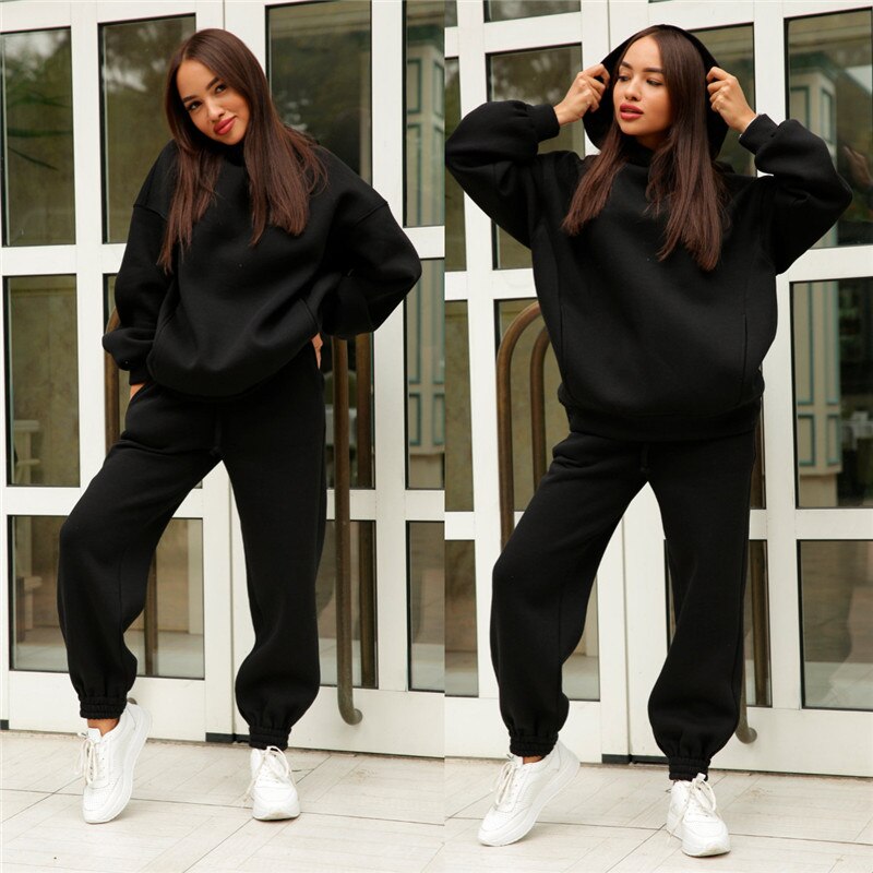 Two Piece Set Tracksuit Women Autumn winter Top hoodies+Pants Sets Female Outfits Jogging Suit Sports Wear Tracksuits Streetwear