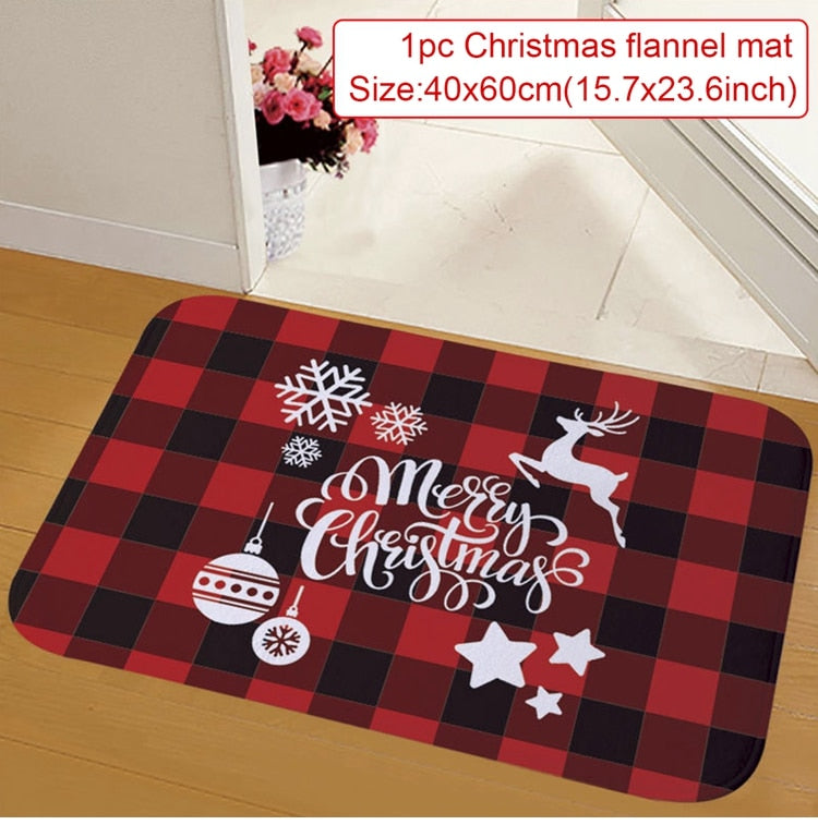 Christmas Door Mat Santa Claus Outdoor Carpet Merry Christmas Decorations