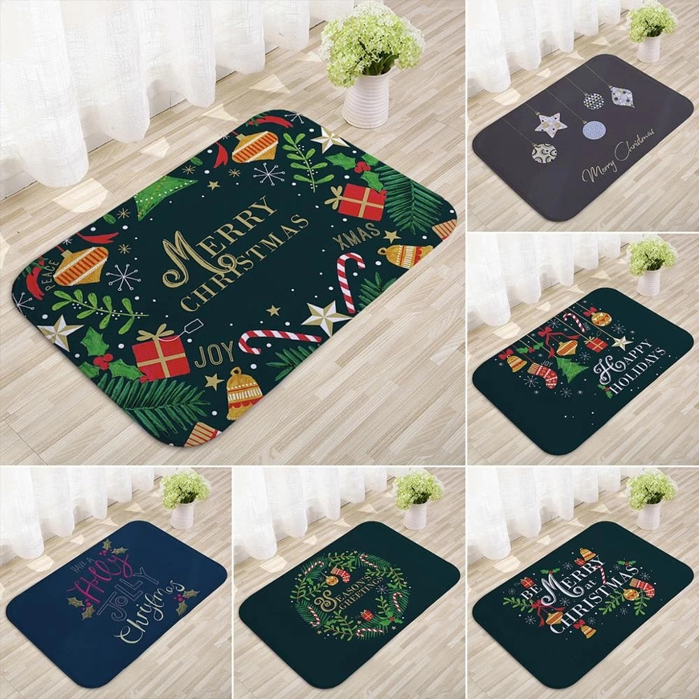 Christmas Door Mat Santa Claus Outdoor Carpet Merry Christmas Decorations