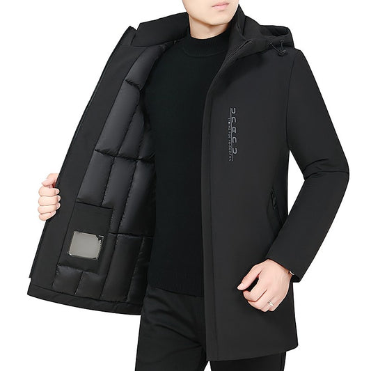 New Casual Thicken Cotton Jacket Hooded Windproof Warm Coat for men