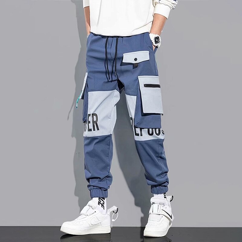 New  Fashion Cargo  Streetwear Joggers  Elastic Waist Pants for Men