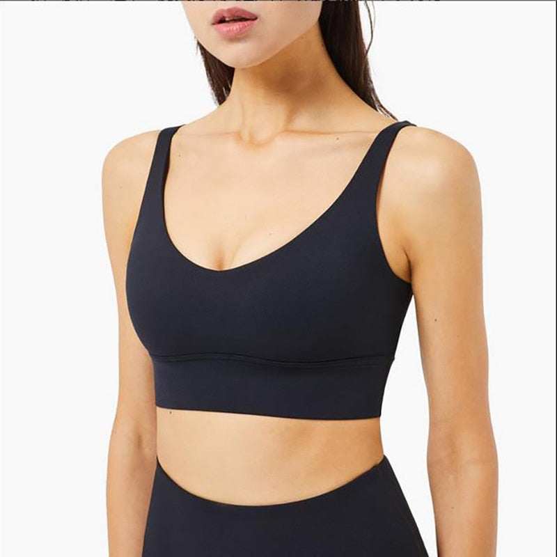 Vnazvnasi Push-Up Padded Gym Sports Bra – Yoga Crop Top for Women