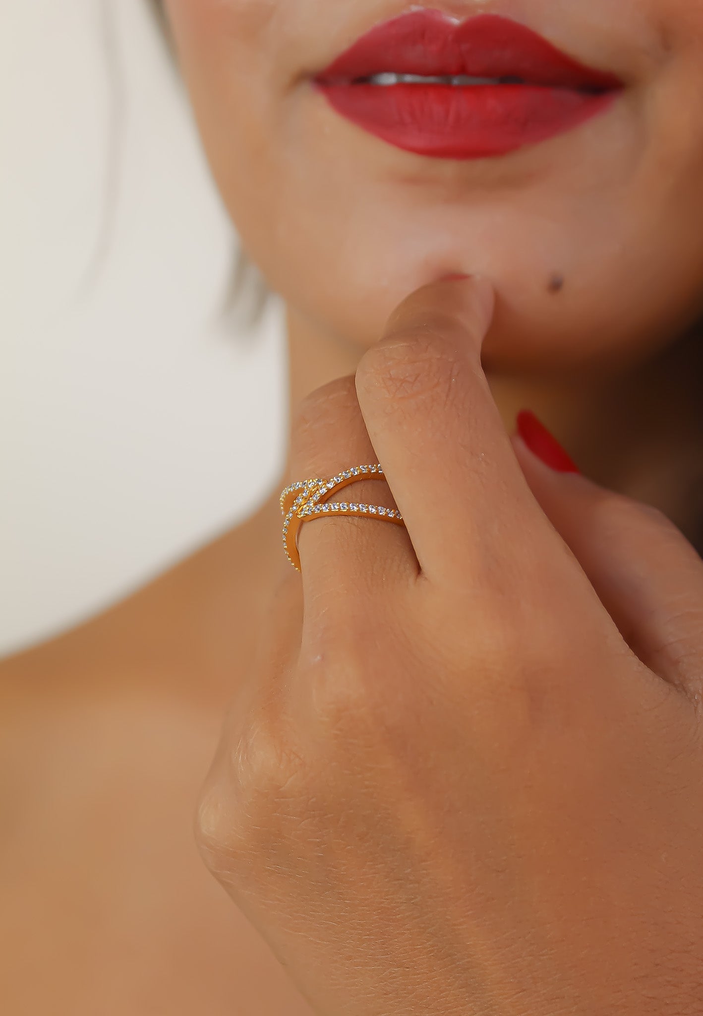 Golden Maldives X Ring by Bombay Sunset