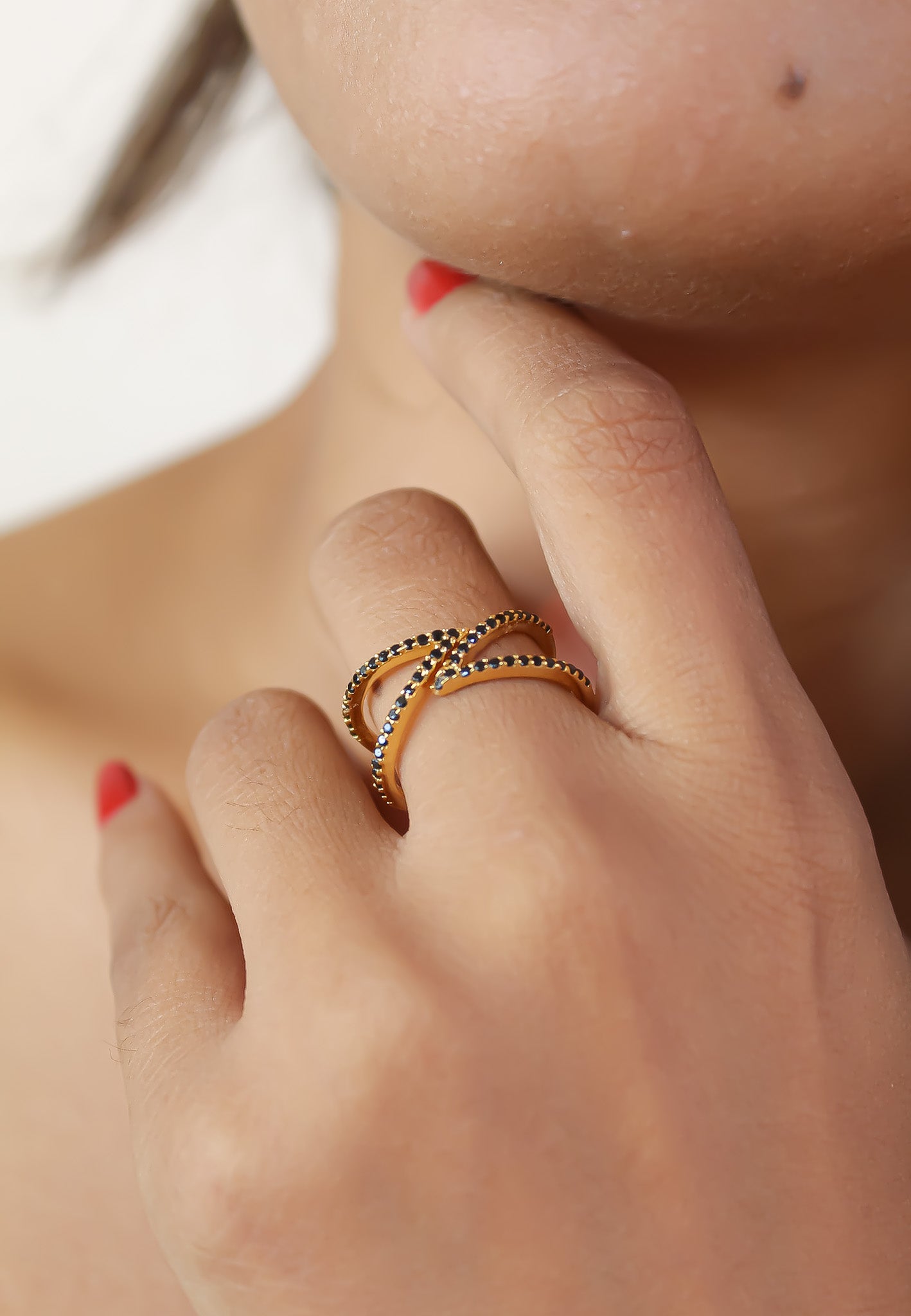 Golden Maldives X Ring by Bombay Sunset