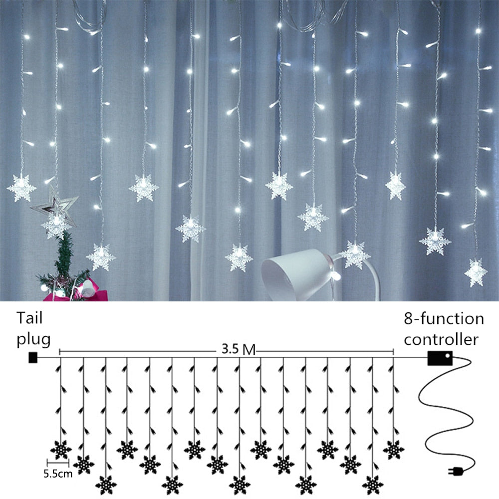 Snowflake LED Light Christmas Tree  Fairy Lights  Decorations for Home