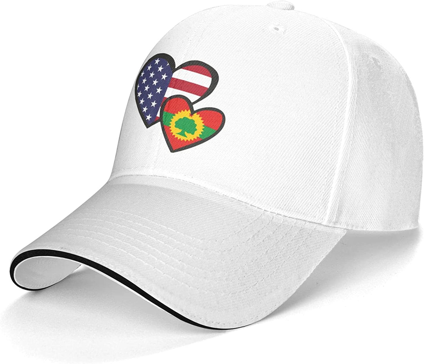 Interlocking Hearts American and Oromo Flag Unisex  Hat Adjustable Trucker Hat Fashion Baseball Cap