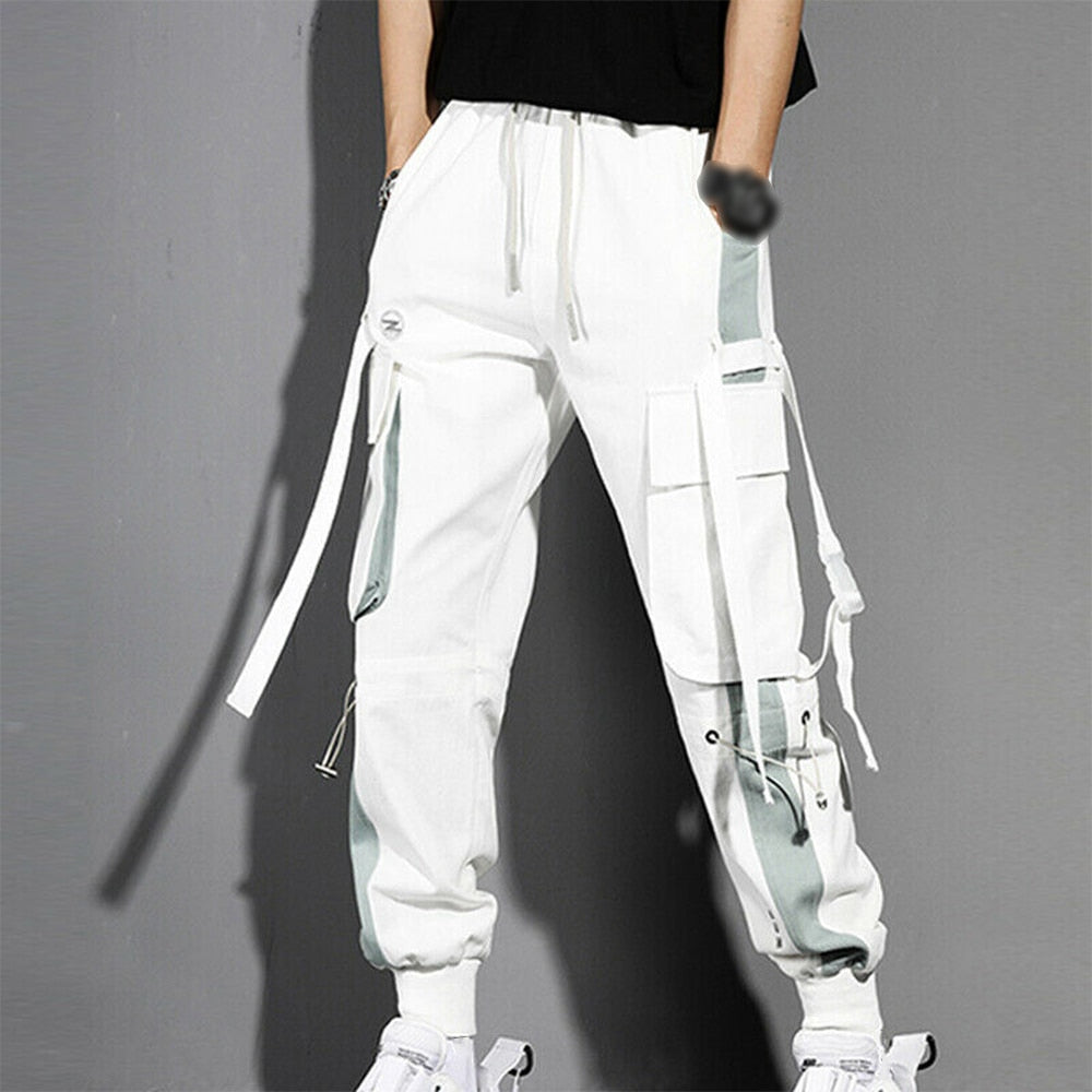 Streetwear Men's Multi Pockets Cargo Harem Pants Hip Hop Casual Track Pants Joggers Trousers