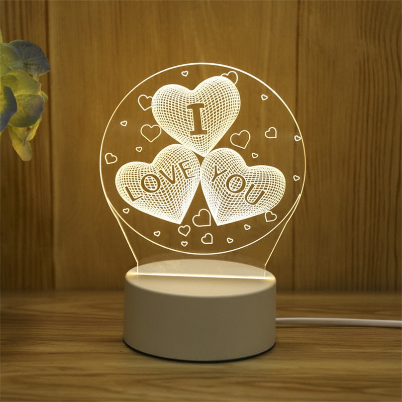 Merry Christmas 3d Lamp Acrylic Usb Nightlights Room Decor Bedside LampNight Lamp Gift