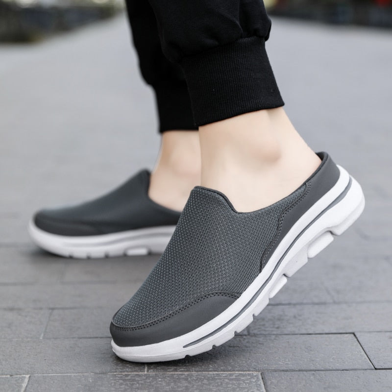 Stylish Quality Men Casual Mules All-match Large Size Flats Shoes Anti-skid Slip and soft Breathable