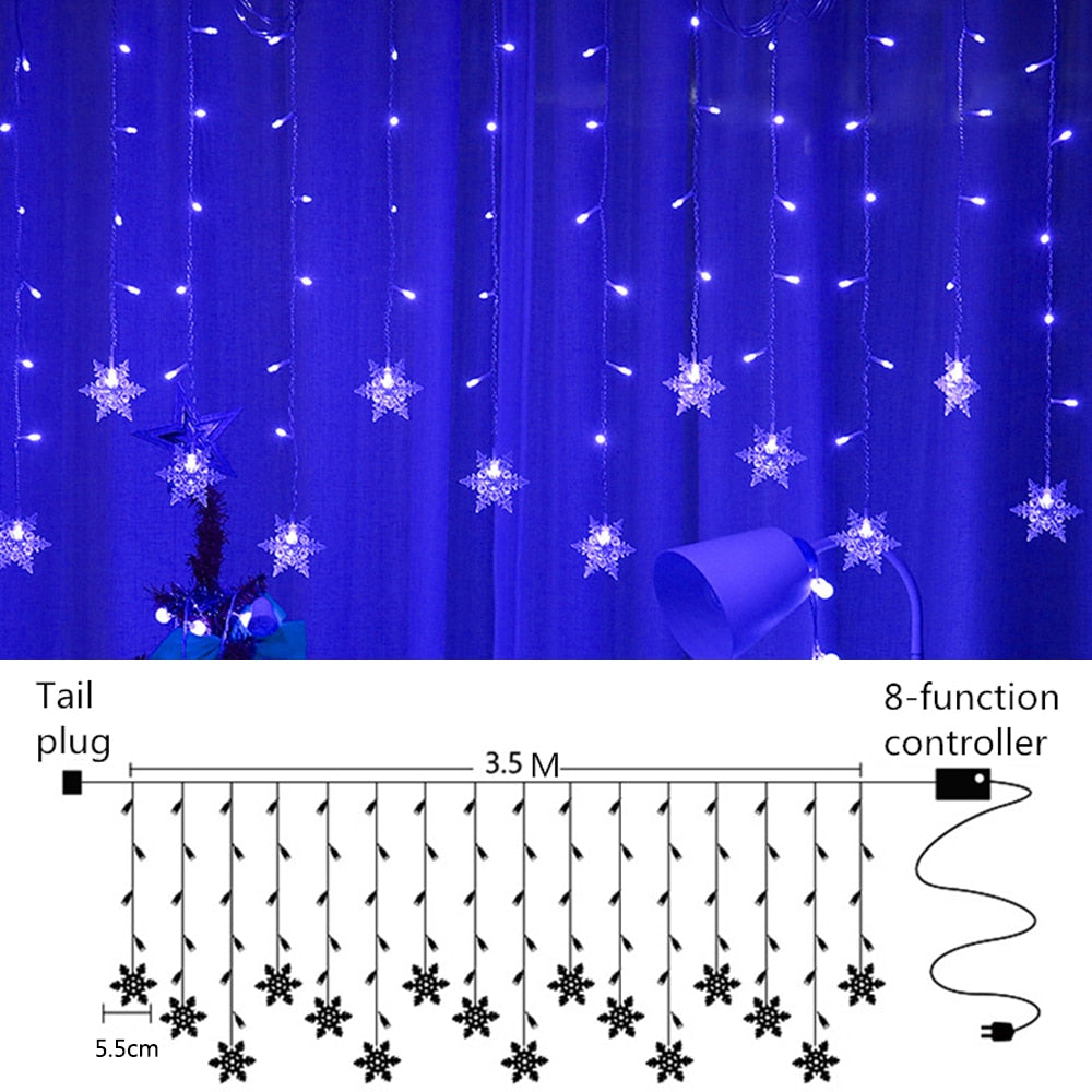 Snowflake LED Light Christmas Tree  Fairy Lights  Decorations for Home