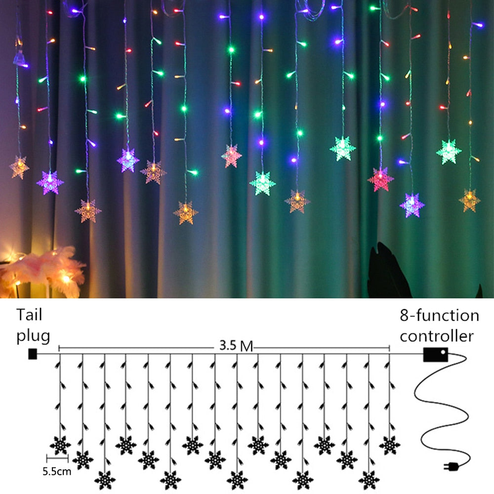 Snowflake LED Light Christmas Tree  Fairy Lights  Decorations for Home