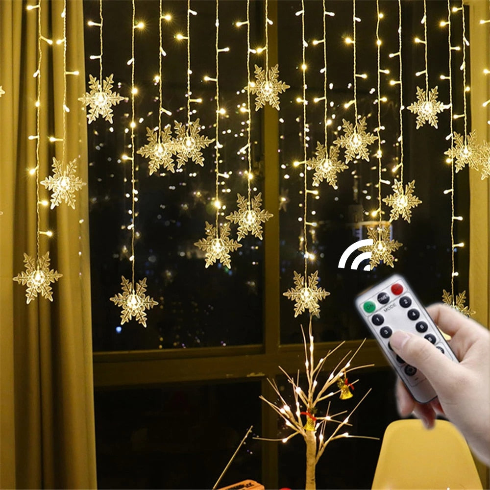 Snowflake LED Light Christmas Tree  Fairy Lights  Decorations for Home