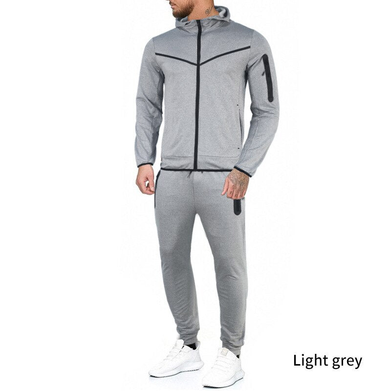 2022 European & American Spring & Autumn New Trend Coat Trousers Hooded Sports Casual Men Suit