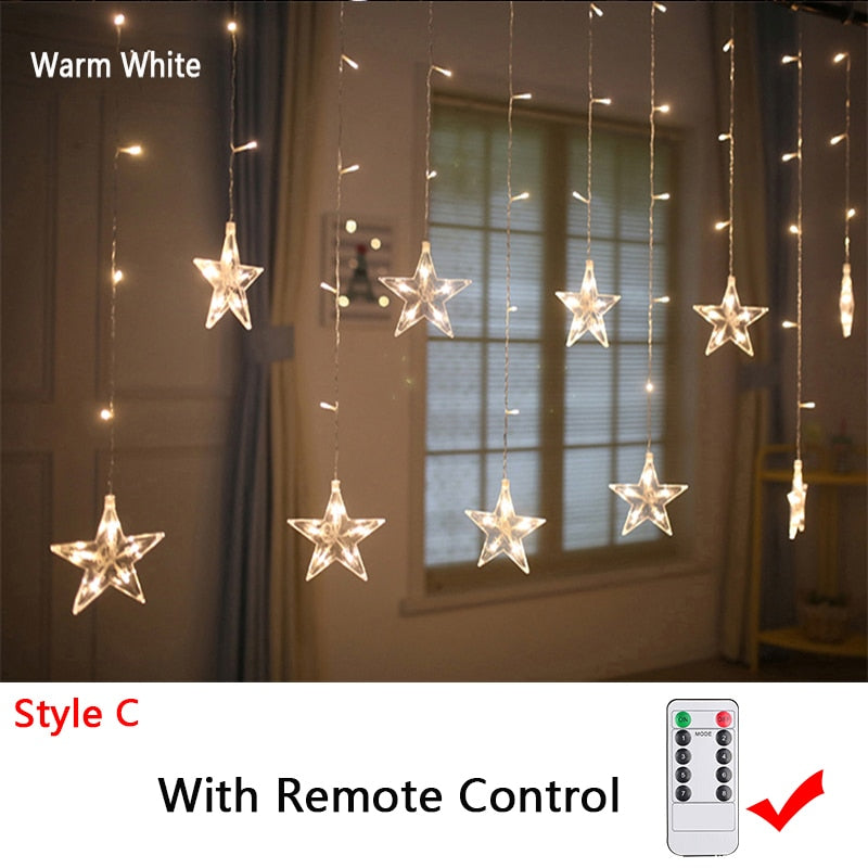 String Light Fairy Curtain Lights for Christmas and new year Holiday  Decorations