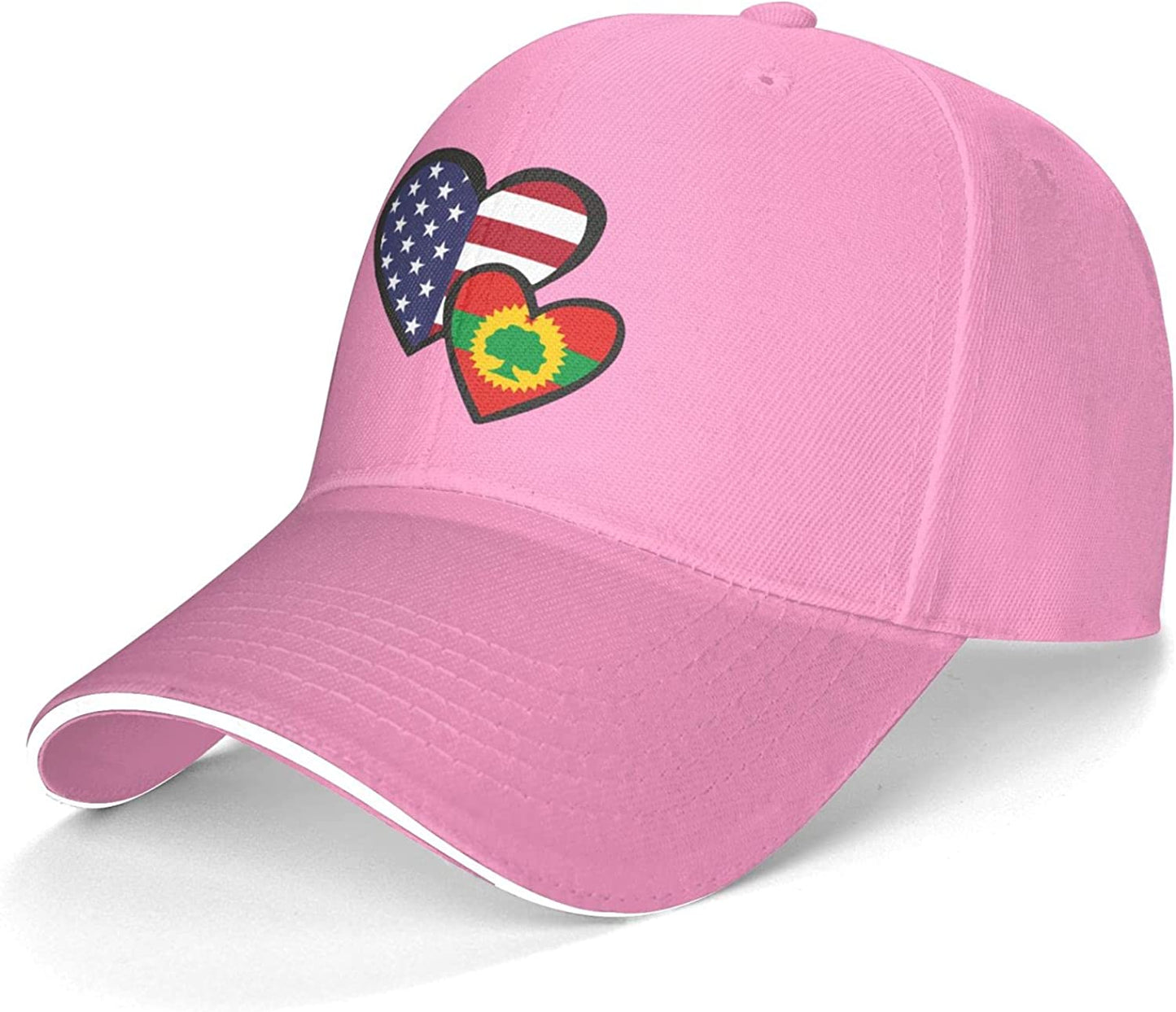 Interlocking Hearts American and Oromo Flag Unisex  Hat Adjustable Trucker Hat Fashion Baseball Cap