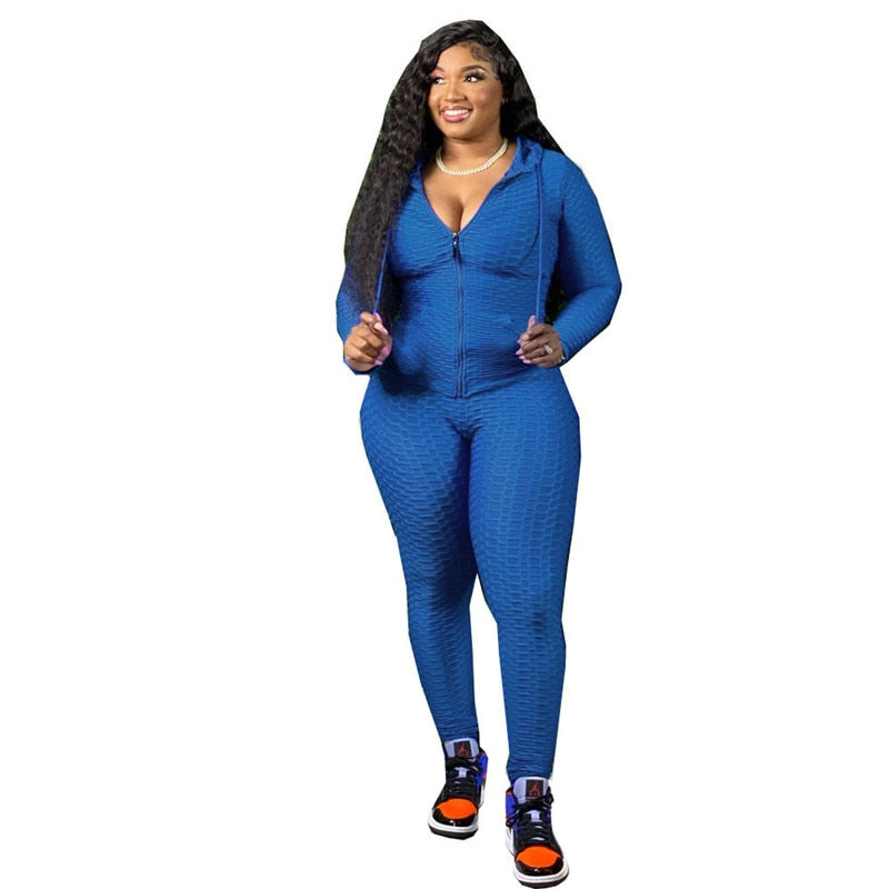 Plus Size Clothing  two Piece Set Women tracksuit Sweatshirt Sweatpants joggers causal Outfit